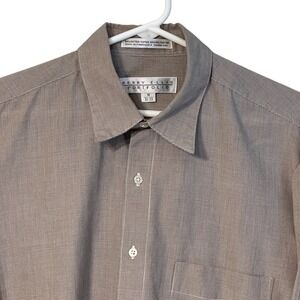 Perry Ellis Portfolio Mens Dress Shirt Size 16 32/33 Long Sleeve Brown